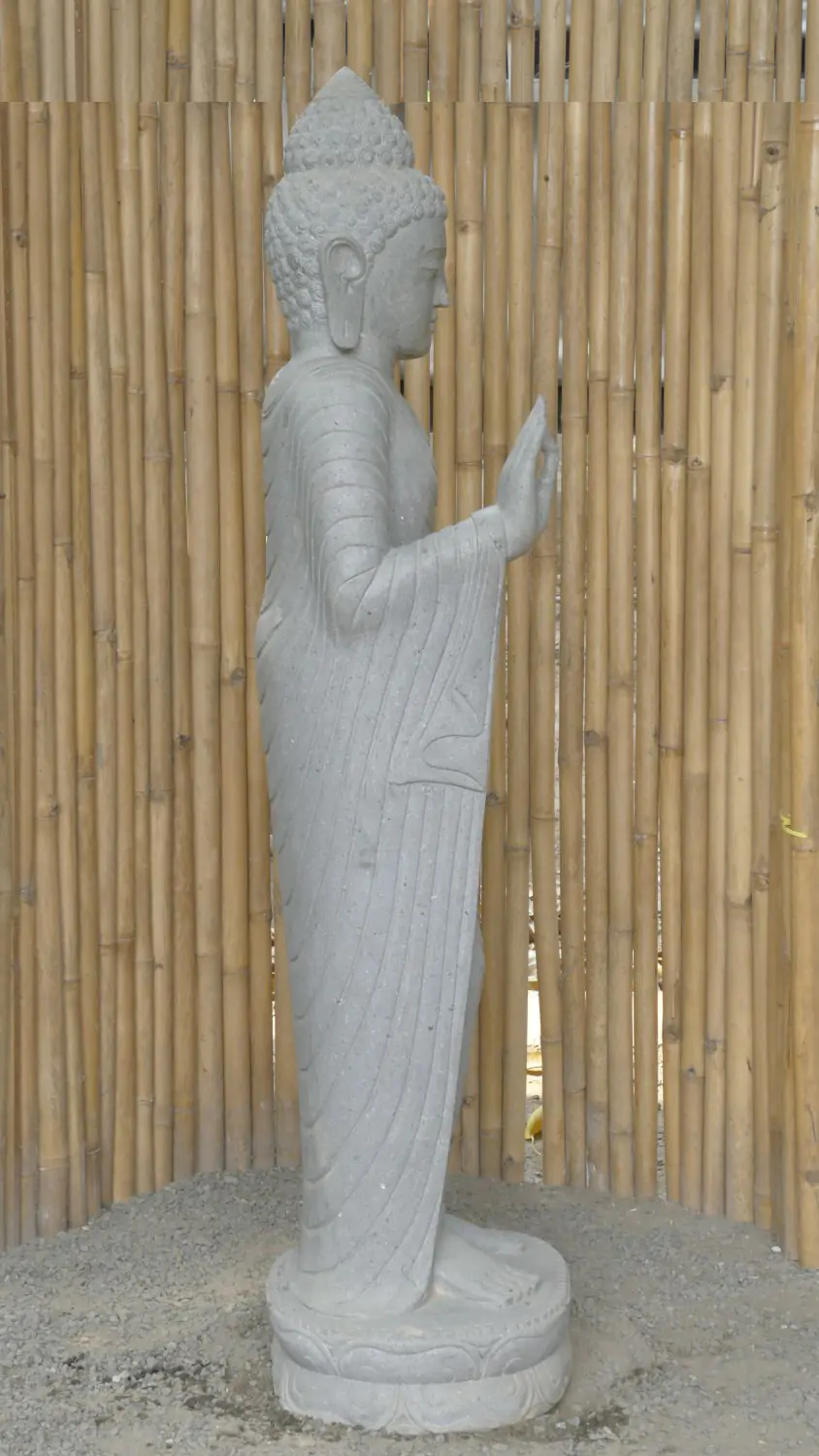  Product image 8 of the product “Standing Buddha - Abhaya mudra made of Riverstone, ca. 175 cm High ”